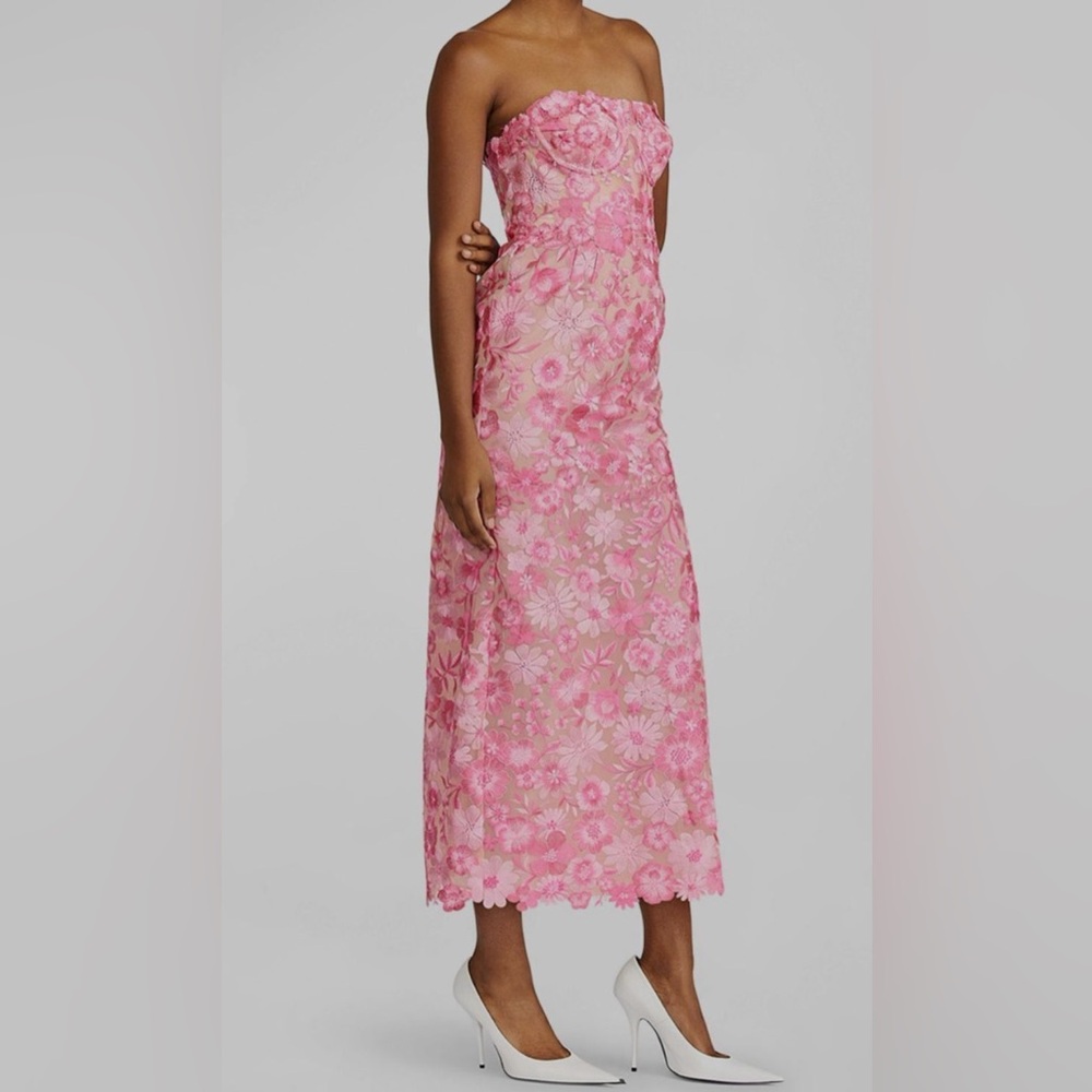Zac Posen Pink Floral Midi Dress - Picture 2 of 9